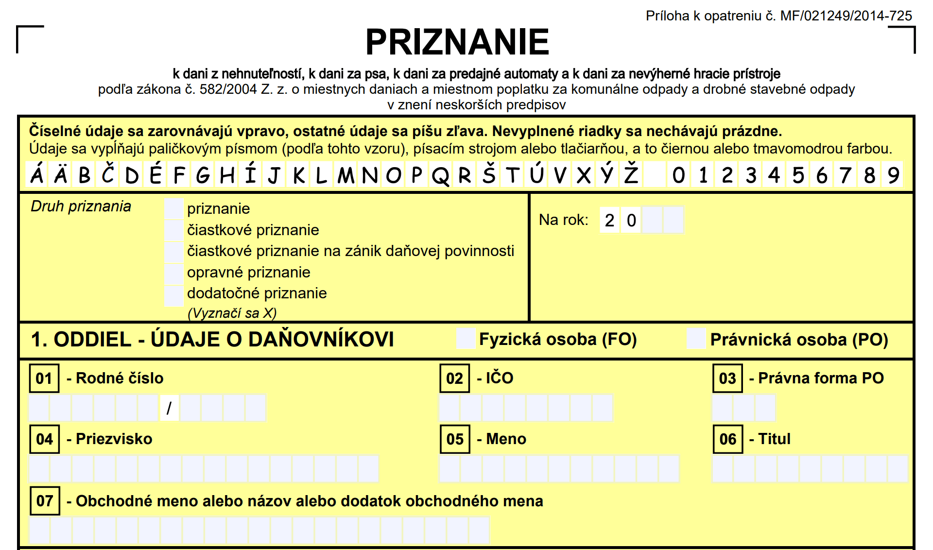 Daň z nehnuteľnosti 2026: Tlačivo, sadzby a termíny podania na Slovensku